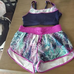 Fabletics Matching Running Shorts & Bra Set